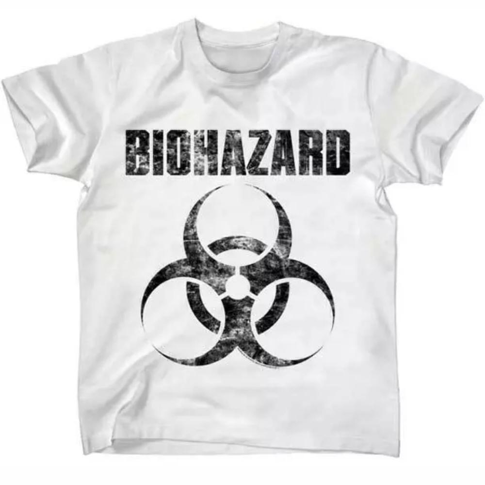 Biohazard Distressed Logo Heavy Metal Retro Fan Graphic T-Shirt